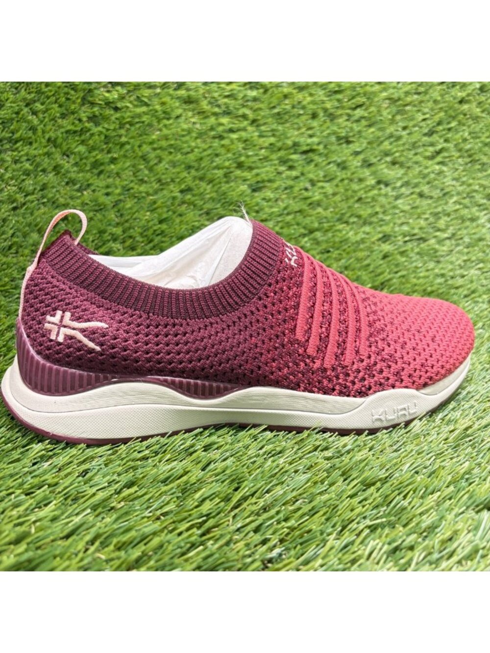 Kuru Stride Womens Size 6.5 Pink Maroon Athletic Walking Slip On Shoes Sneakers